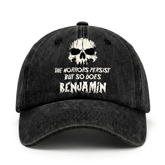 The Horrors Persist But So Does Your Name Cool Skull Washed Cap BENJAMIN 13K1 C134PF