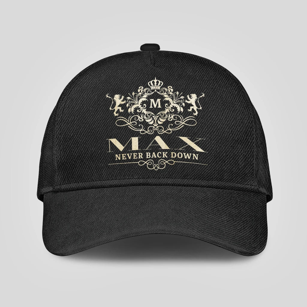 Never Back Down Royal Style Black Cap MAX 13K1 C179PF