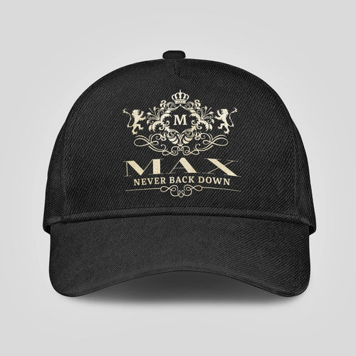 Never Back Down Royal Style Black Cap MAX 13K1 C179PF