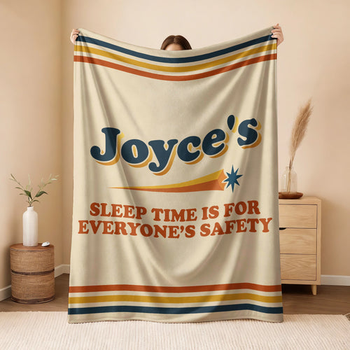 Your Name's Sleep Time Funny Retro Fleece Blanket JOYCE 13K1 BK67