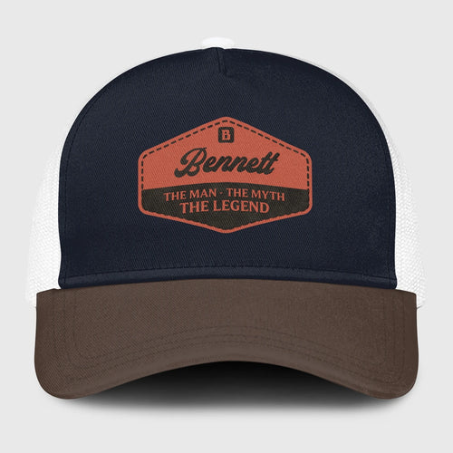 The Man The Myth The Legend Navy And Brown Mesh Cap BENNETT 13K1 C188PF