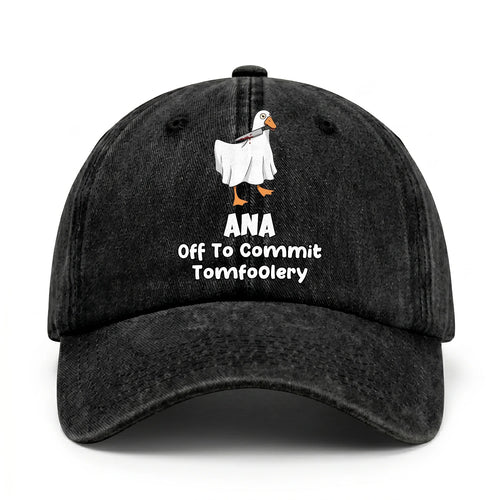 Off To Commit Tomfoolery Funny Goose Washed Cap ANA 13K1 C131PF