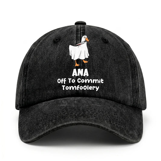 Off To Commit Tomfoolery Funny Goose Washed Cap ANA 13K1 C131PF