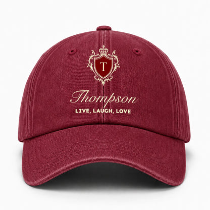 Live Laugh Love Elegant Burgundy Washed Cap THOMPSON 13K1 C89PF
