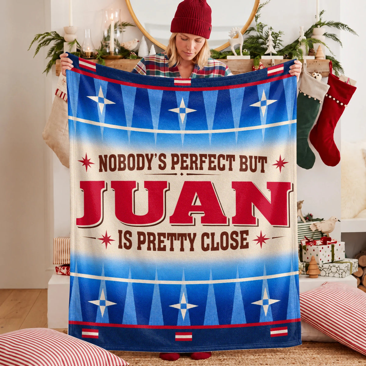 Nobody's Perfect But Your Name Is Close Native American Fleece Blanket JUAN 13K1 BK57