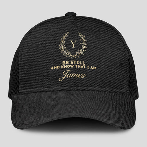Be Still And Know That I Am Name Black Mesh Cap JAMES 13K1 C202PF