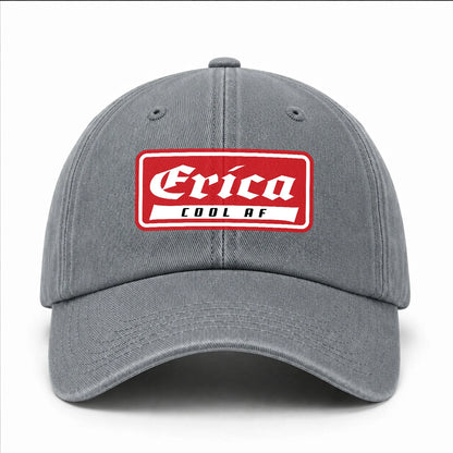 Your Name Cool Af Red Logo Funny Washed Cap ERICA 13K1 C79PF