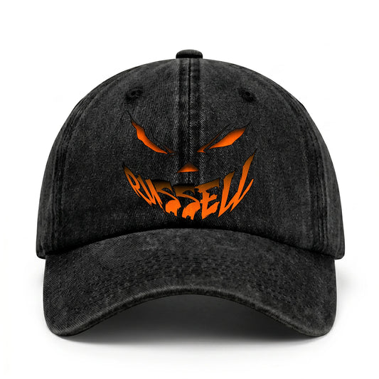 Your Name Jack O' Lantern Halloween Washed Cap RUSSELL 13K1 C100PF