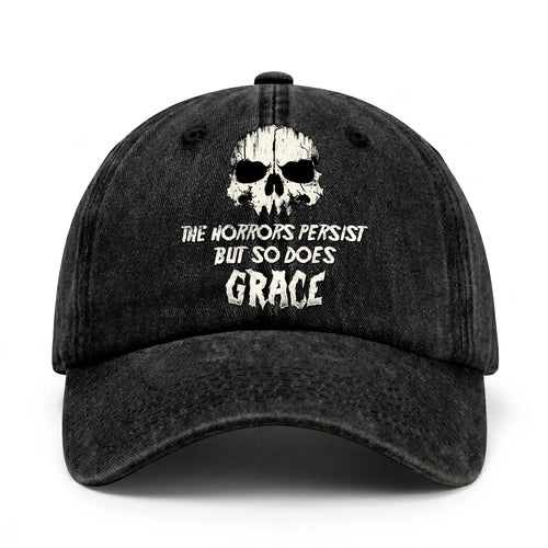 The Horrors Persist But So Does Your Name Cool Skull Washed Cap GRACE 13K1 C134PF