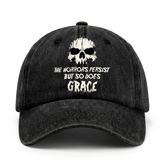 The Horrors Persist But So Does Your Name Cool Skull Washed Cap GRACE 13K1 C134PF