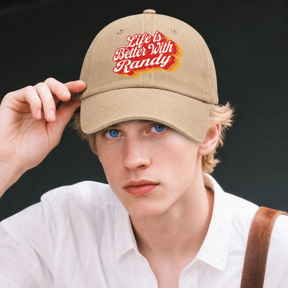 Life Is Better With Your Name Vintage Washed Cap RANDY 13K1 C67PF