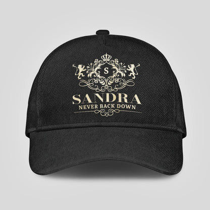 Never Back Down Royal Style Black Cap SANDRA 13K1 C179PF