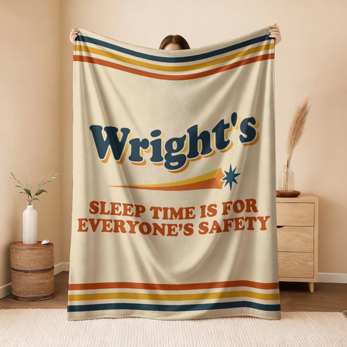 Your Name's Sleep Time Funny Retro Fleece Blanket WRIGHT 13K1 BK67