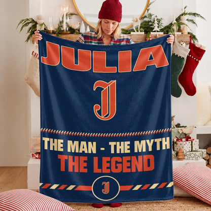 The Man The Myth The Legend Retro Fleece Blanket JULIA 13K1 BK53