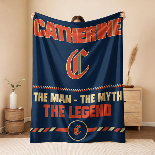 The Man The Myth The Legend Retro Fleece Blanket CATHERINE 13K1 BK53