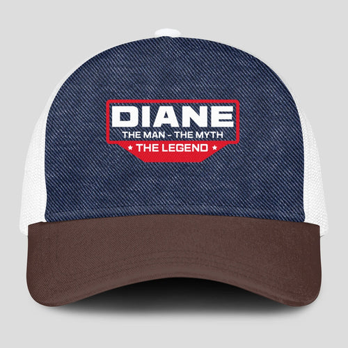The Man The Myth The Legend Navy Brown And White Mesh Cap DIANE 13K1 C200PF