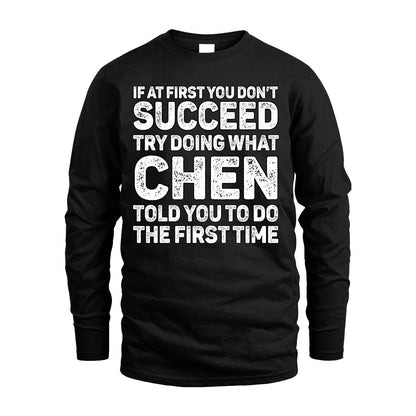 CHEN 13K1-117   Personalized Funny Quote Apparel If At First You Dont Succeed