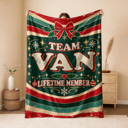 Team Your Name Lifetime Member Christmas Fleece Blanket VAN 13K1 BK52