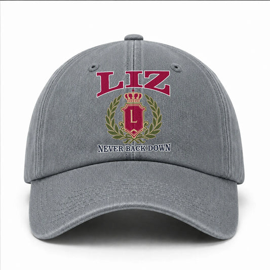 Your Name Never Back Down Royal Washed Cap LIZ 13K1 C77PF