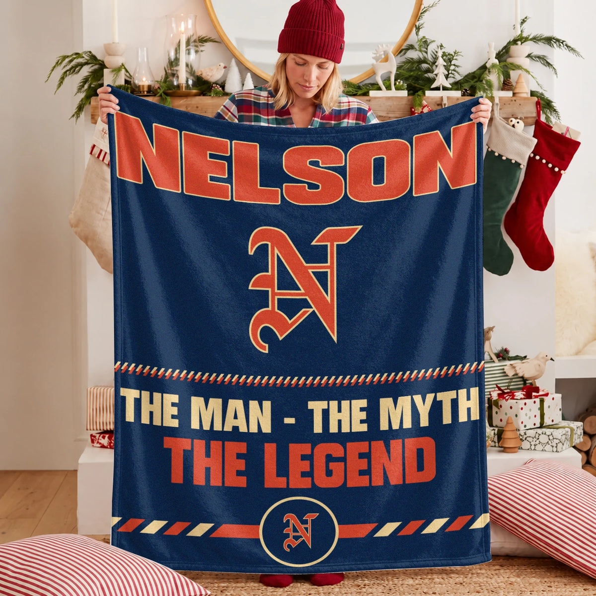The Man The Myth The Legend Retro Fleece Blanket NELSON 13K1 BK53