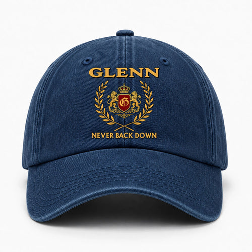 Never Back Down Royal Blue Denim Cap GLENN 13K1 C60PF