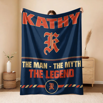 The Man The Myth The Legend Retro Fleece Blanket KATHY 13K1 BK53