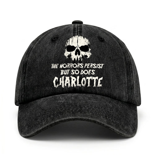 The Horrors Persist But So Does Your Name Cool Skull Washed Cap CHARLOTTE 13K1 C134PF