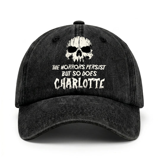 The Horrors Persist But So Does Your Name Cool Skull Washed Cap CHARLOTTE 13K1 C134PF
