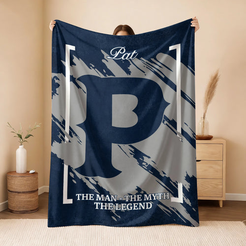 The Man The Myth The Legend Navy Baseball Fleece Blanket PAT 13K1 BK17
