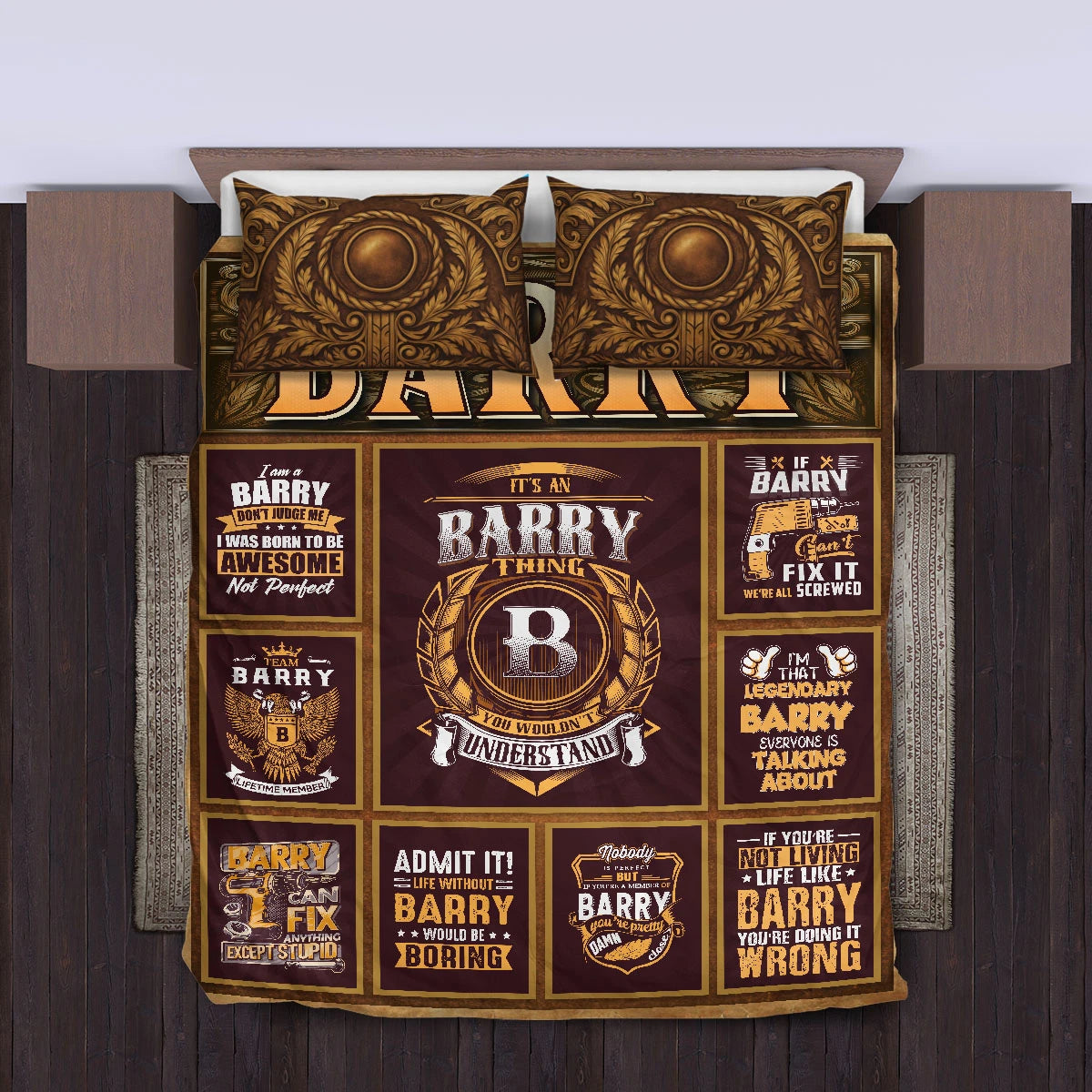 BARRY Limited Edition Personalized Bedding Set 13K1-BS3
