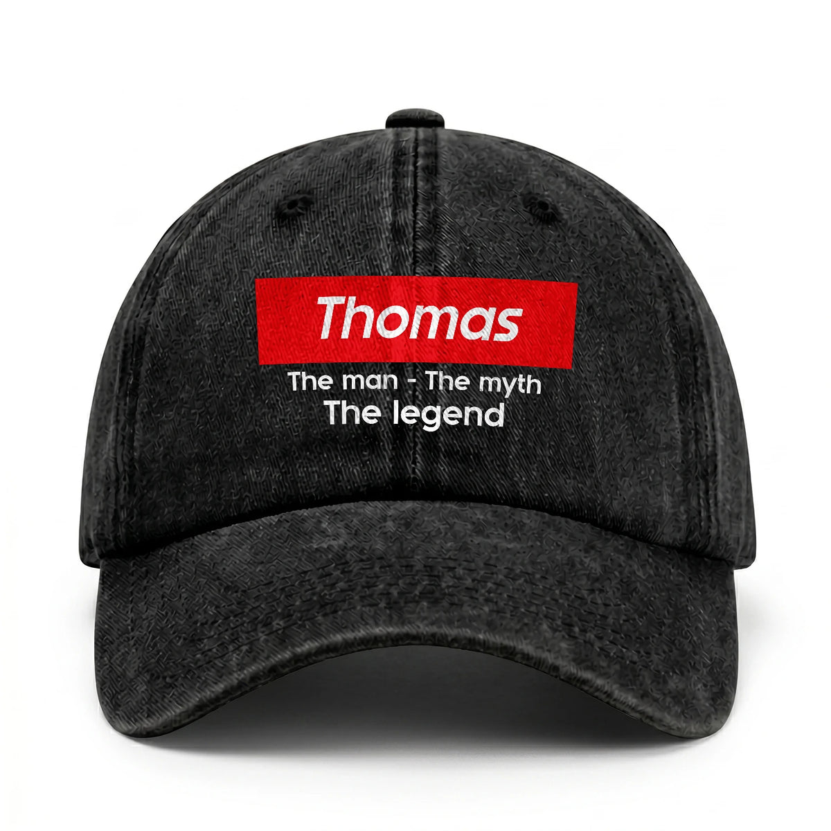 Your Name The Man The Myth The Legend Red Logo Washed Cap THOMAS 13K1 C130PF