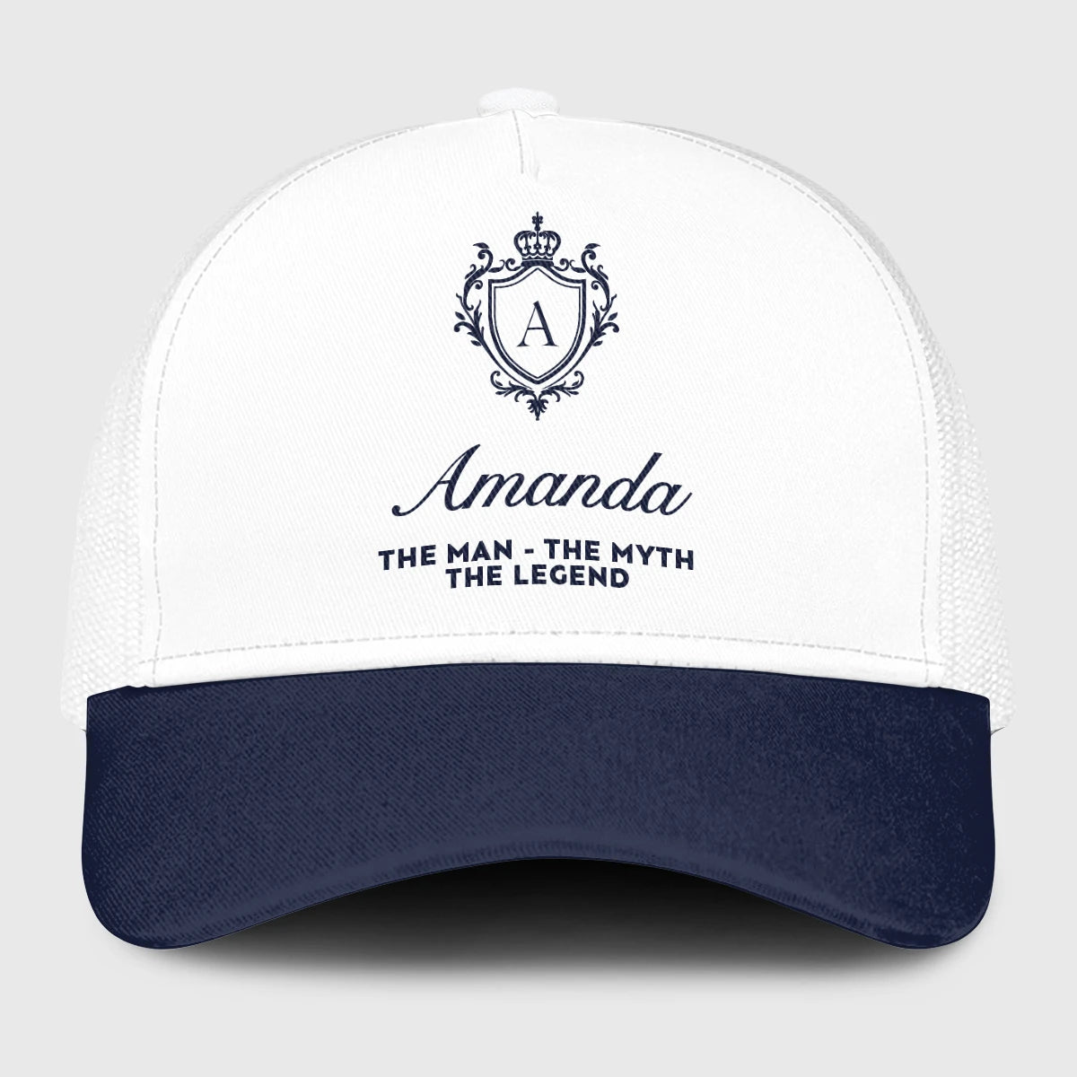 The Man The Myth The Legend Blue And White Baseball Mesh Cap AMANDA 13K1 C186PF