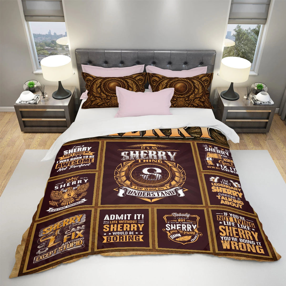 SHERRY Limited Edition Personalized Bedding Set 13K1-BS3