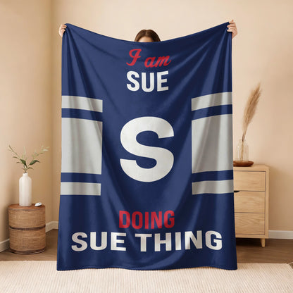 I'm Name Doing Name Things Navy Fleece Blanket SUE 13K1 BK51