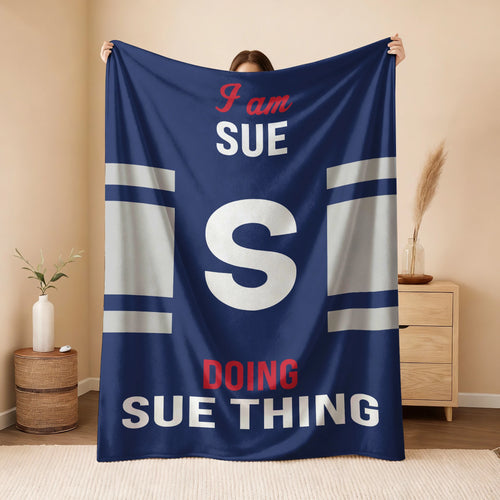 I'm Name Doing Name Things Navy Fleece Blanket SUE 13K1 BK51