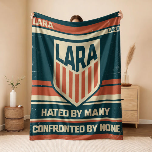 Hated By Many Confronted By None Retro Fleece Blanket LARA 13K1 BK58