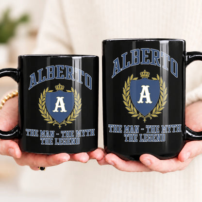 The Man The Myth The Legend Blue And Yellow Logo Mug ALBERTO 13K1 MG24