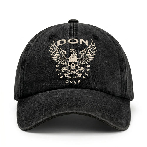 Your Name Guts Over Fear With Eagle And Skull Washed Cap DON 13K1 C75PF