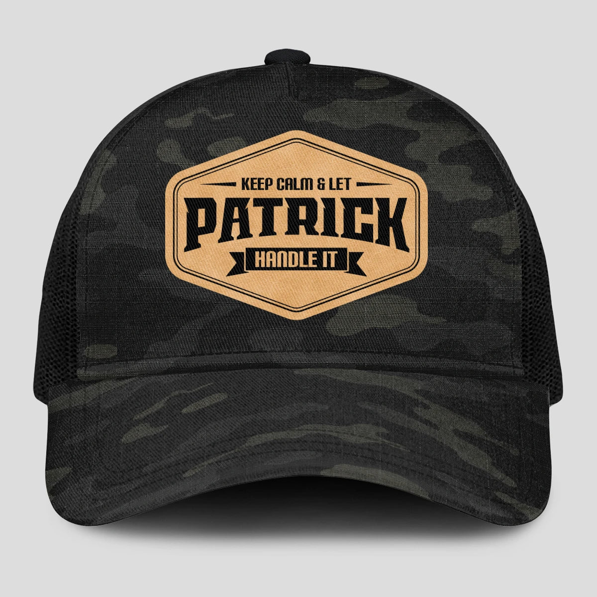 Keep Calm & Let Your Name Handle It Dark Camo Mesh Cap PATRICK 13K1 C195PF