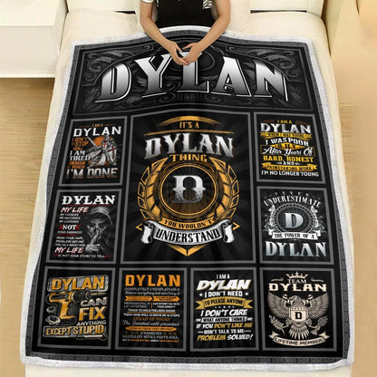 DYLAN Personalized Blanket | Custom Name Cozy Throw Gift 13K2-BK2