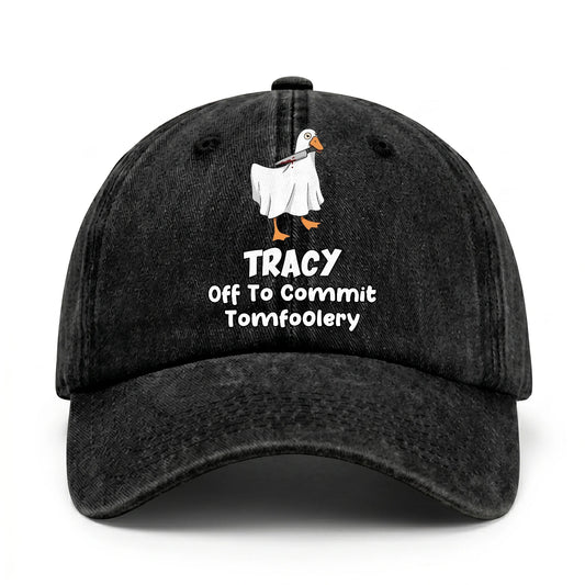 Off To Commit Tomfoolery Funny Goose Washed Cap TRACY 13K1 C131PF
