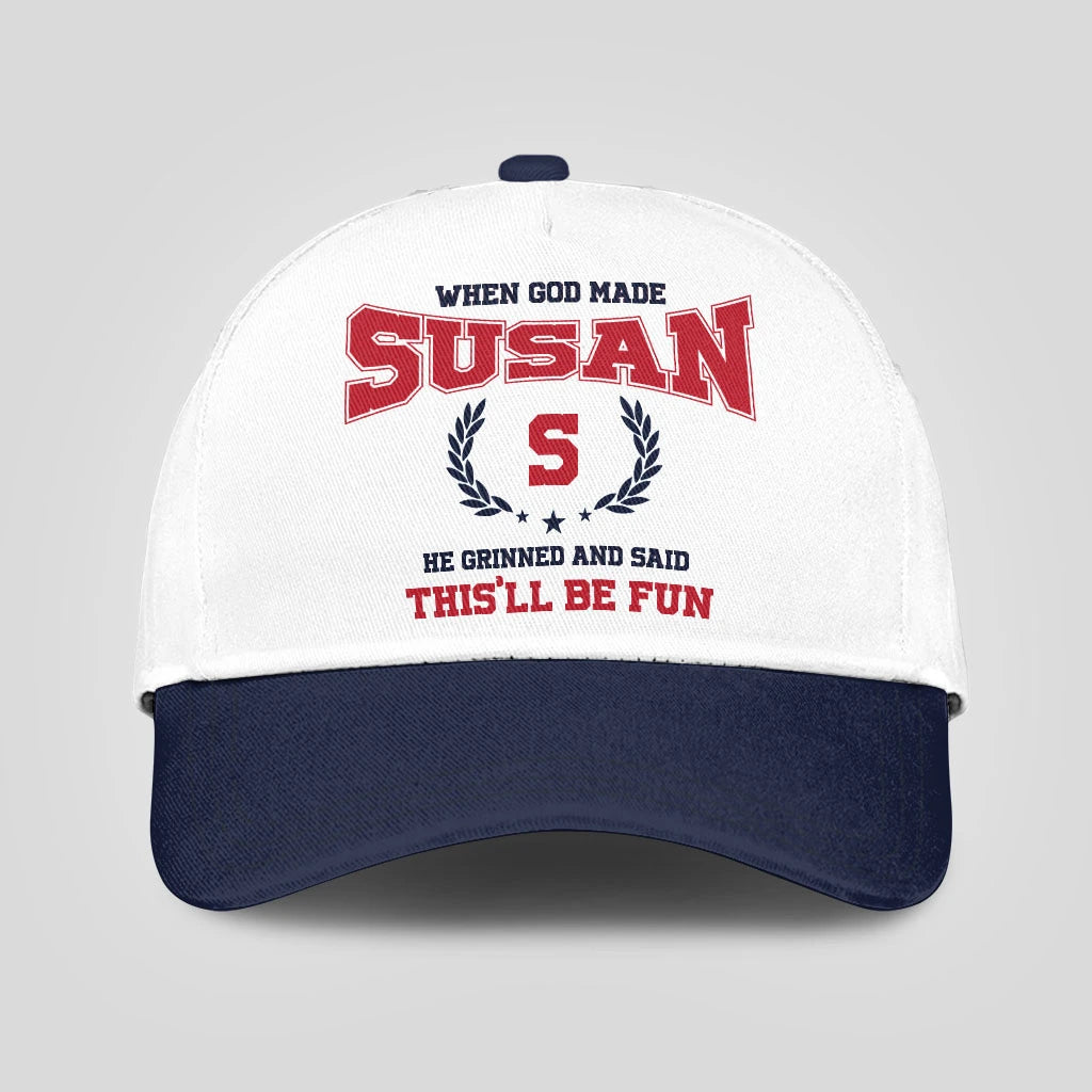 When God Made Your Name He Grinned And Said This'll Be Fun Blue Cap SUSAN 13K1 C57PF