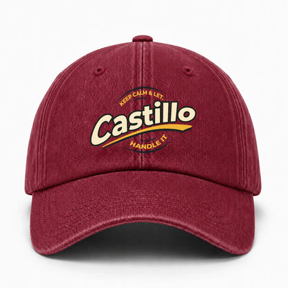 Keep Calm & Let Your Name Handle It Burgundy Washed Cap CASTILLO 13K1 C105PF