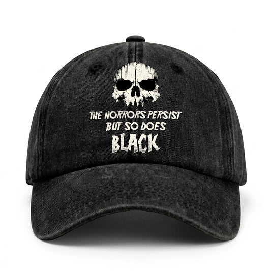 The Horrors Persist But So Does Your Name Cool Skull Washed Cap BLACK 13K1 C134PF