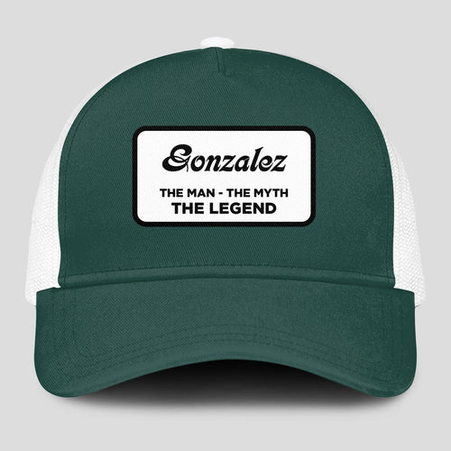 The Man The Myth The Legend Green And White Mesh Cap GONZALEZ 13K1 C198PF