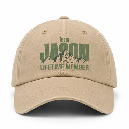 Team Your Name Lifetime Member Mountain Cap JASON 13K1 C58PF