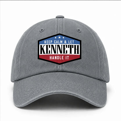 Keep Calm & Let Your Name Handle It Washed Cap KENNETH 13K1 C87PF