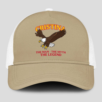 The Man The Myth The Legend Eagle Khaki Mesh Cap CRISTINA 13K1 C210PF