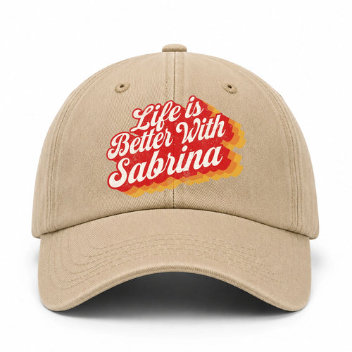 Life Is Better With Your Name Vintage Washed Cap SABRINA 13K1 C67PF