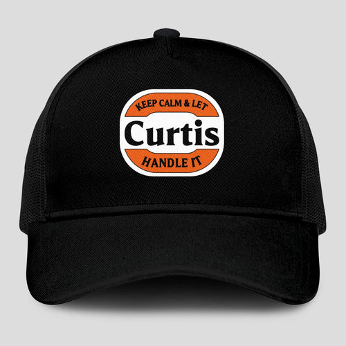Keep Calm & Let Your Name Handle It Black Mesh Cap CURTIS 13K1 C199PF